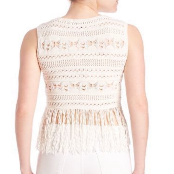 White fringe crochet cropped top - Picture 5 of 5